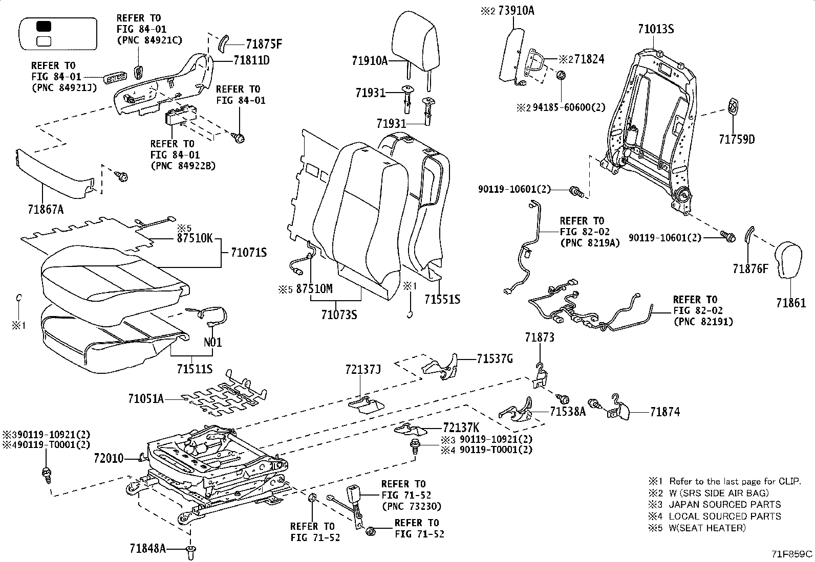 90467-05147-C0 CLIP(FOR REAR SEAT CUSHION COVER) product image
