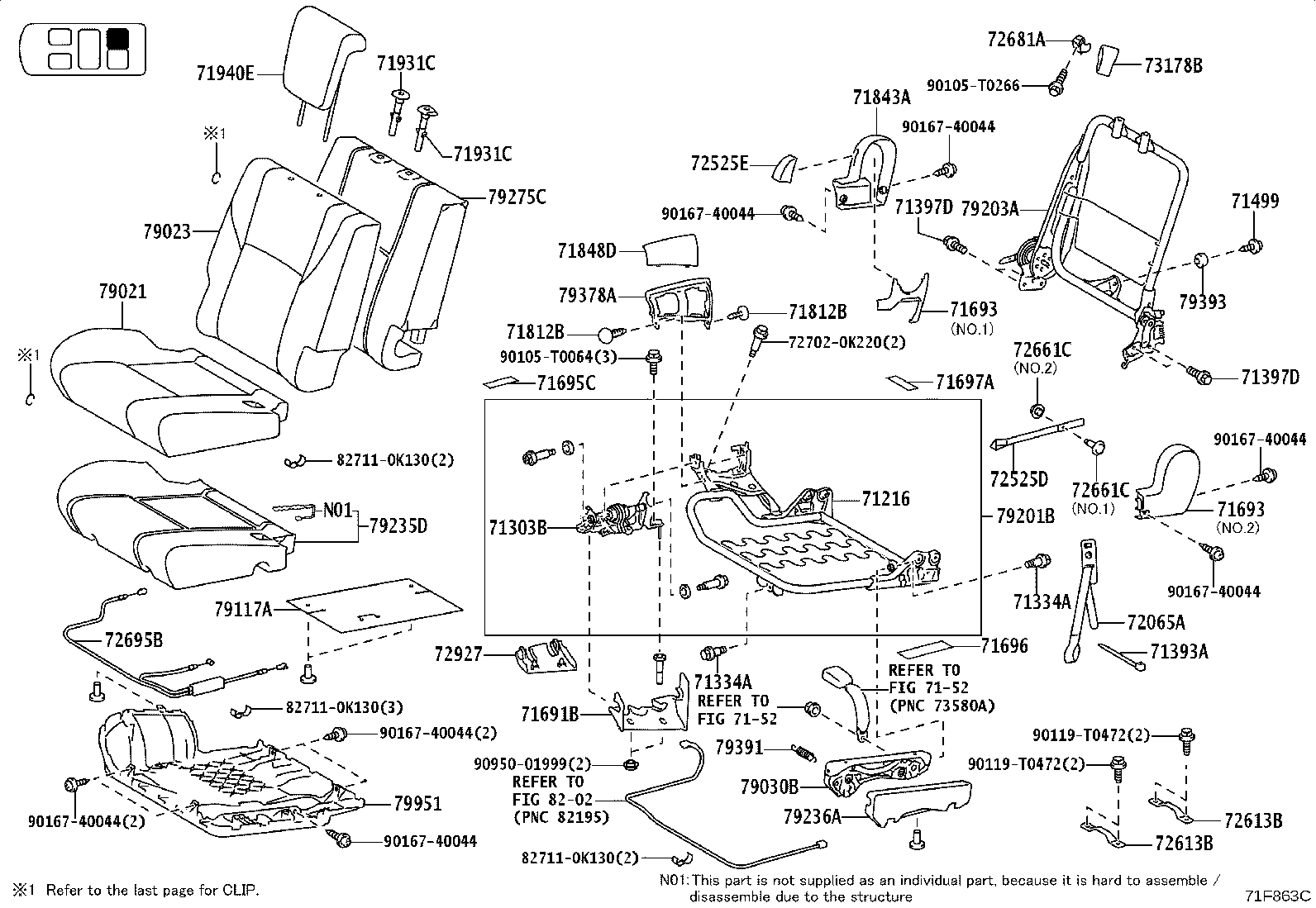 90467-05147-C0 CLIP(FOR REAR SEAT CUSHION COVER) product image