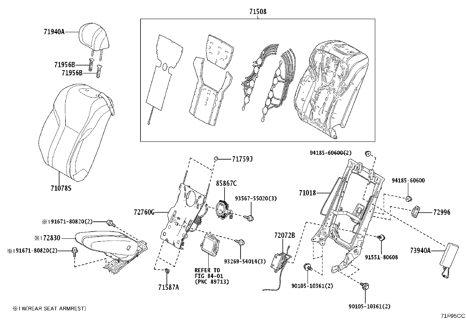 71017-40070 FRAME SUB-ASSY, REAR SEAT BACK, RH product image