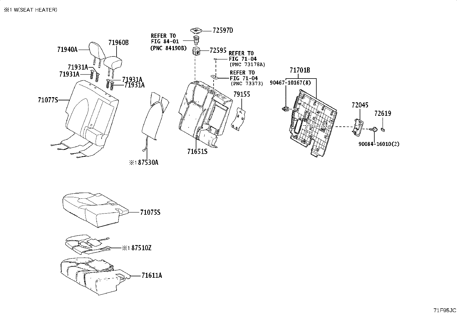 Toyota 71017-0E340 FRAME SUB-ASSY, REAR SEAT BACK, RH