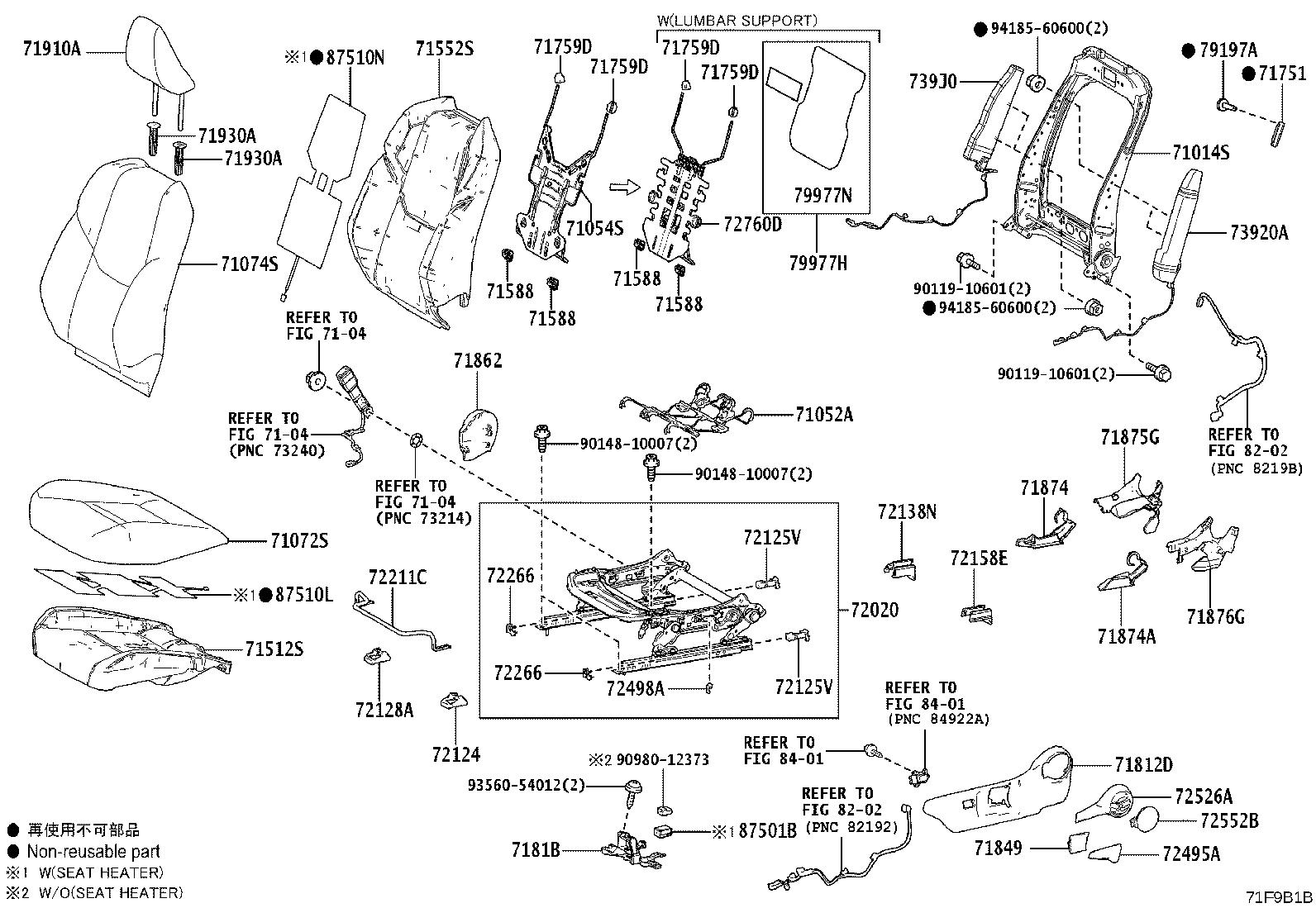 71512-52850 PAD, FRONT SEAT CUSHION, LH (FOR SEPARATE TYPE) product image