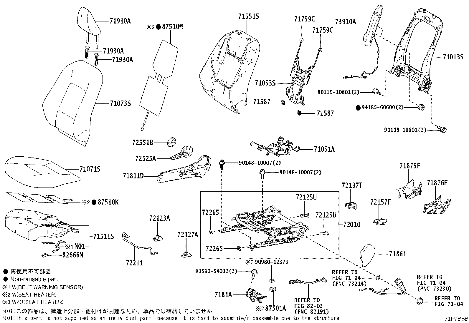 71512-52850 PAD, FRONT SEAT CUSHION, LH (FOR SEPARATE TYPE) product image