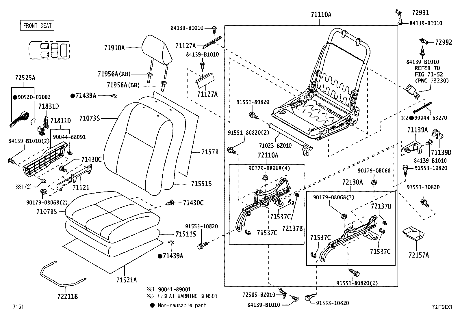 72179-BZ030 CUSHION, REAR SEAT product image