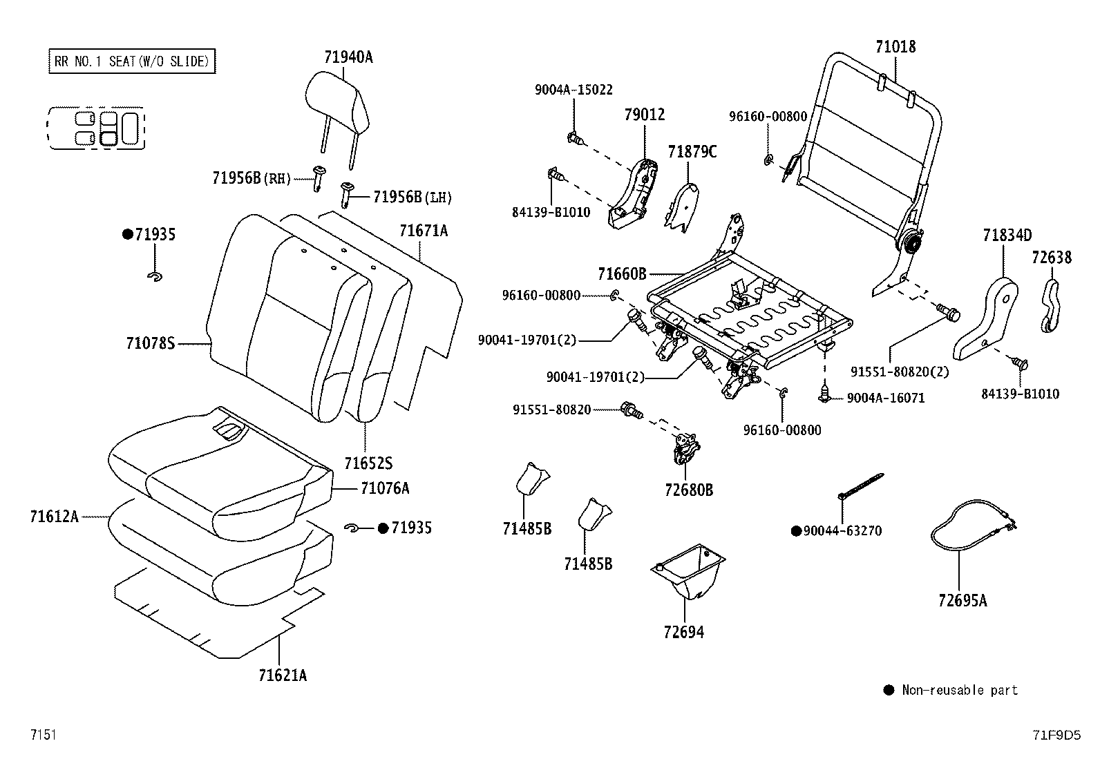 72179-BZ030 CUSHION, REAR SEAT product image