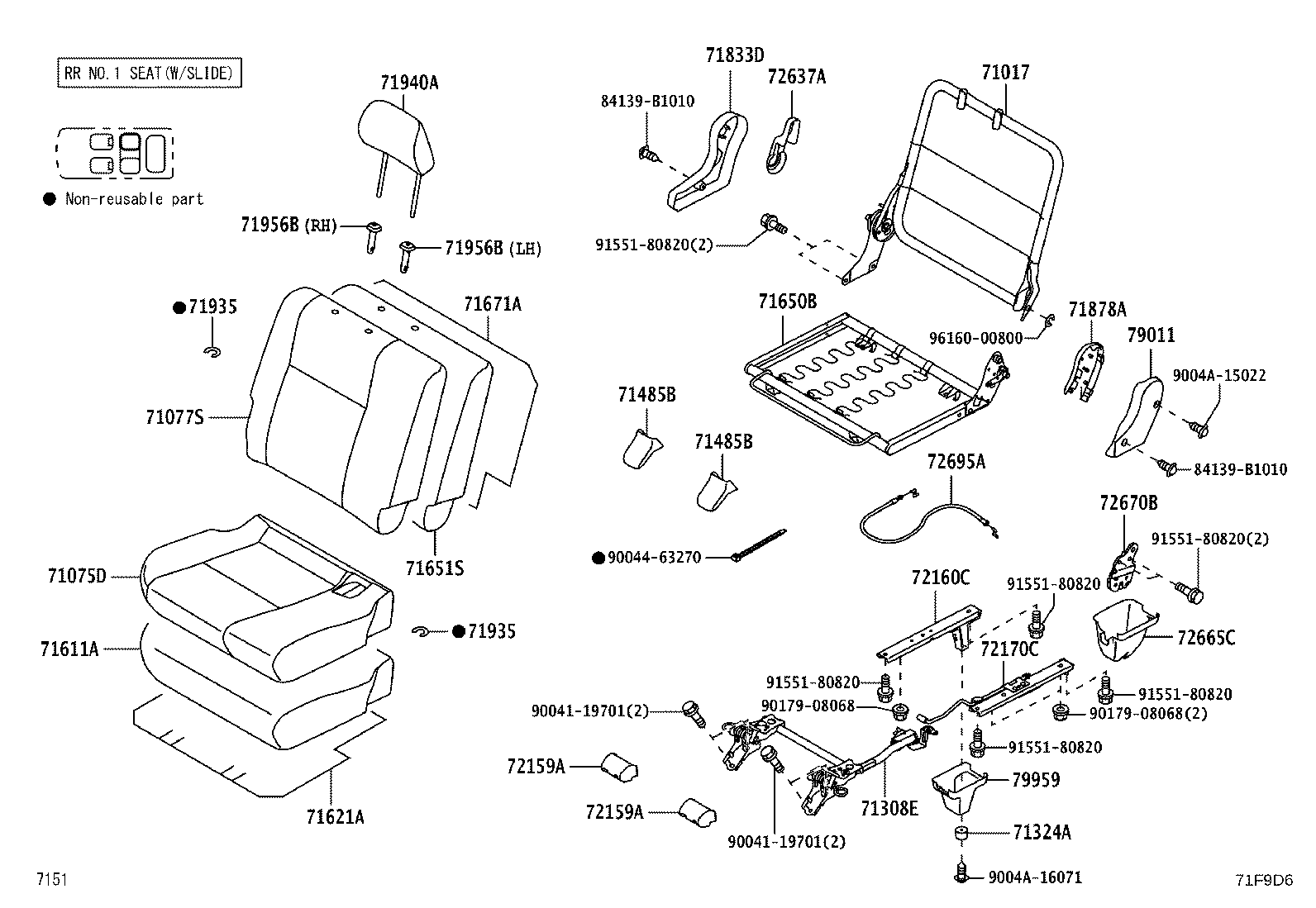 72179-BZ030 CUSHION, REAR SEAT product image