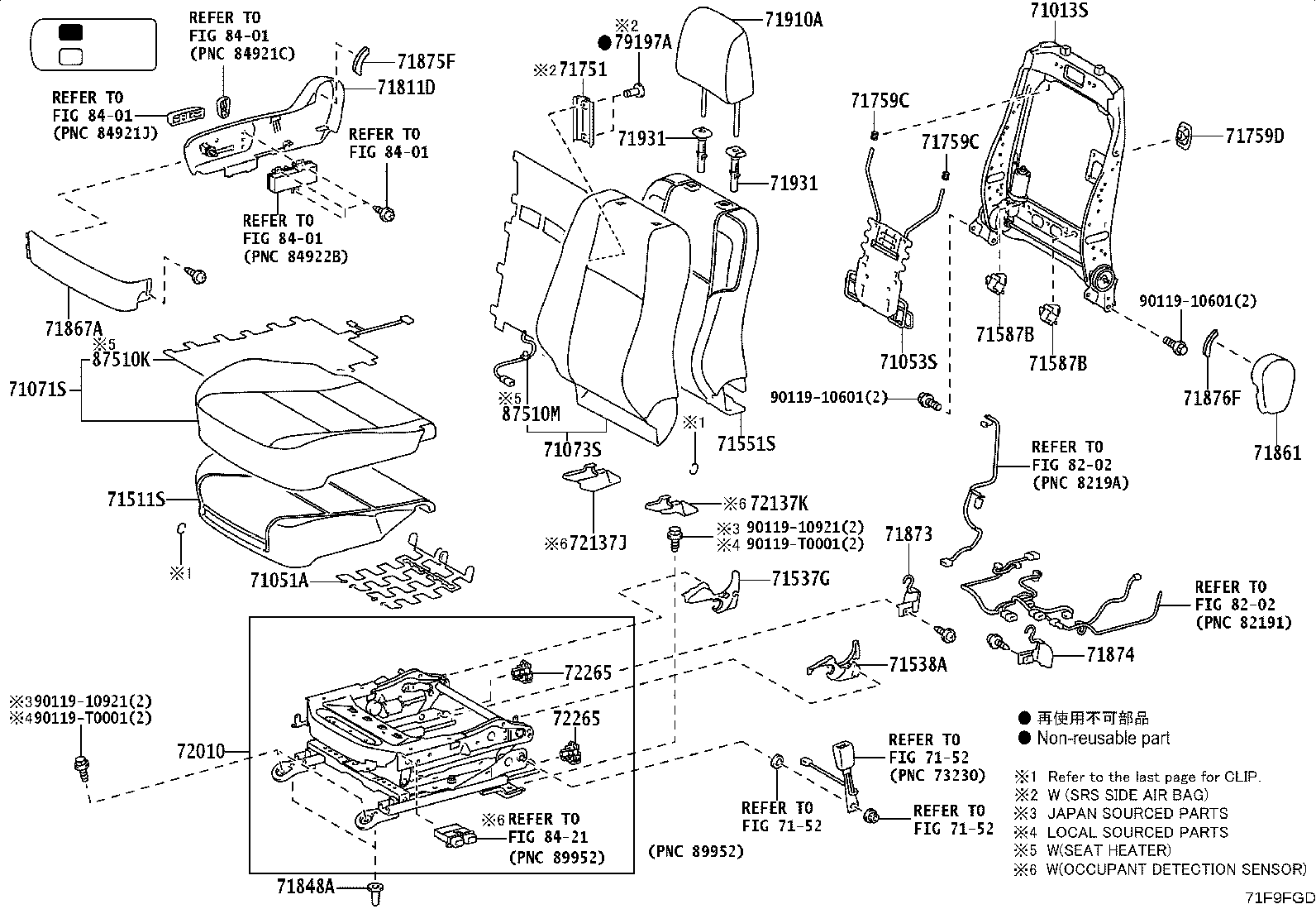 71512-0KB60 PAD, FRONT SEAT CUSHION, LH (FOR SEPARATE TYPE) product image