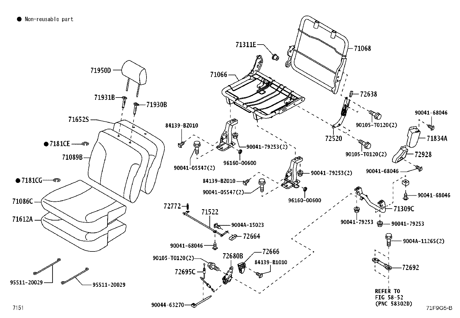58435-BZ030 PROTECTOR, FRONT SEAT CUSHION EDGE, RH product image