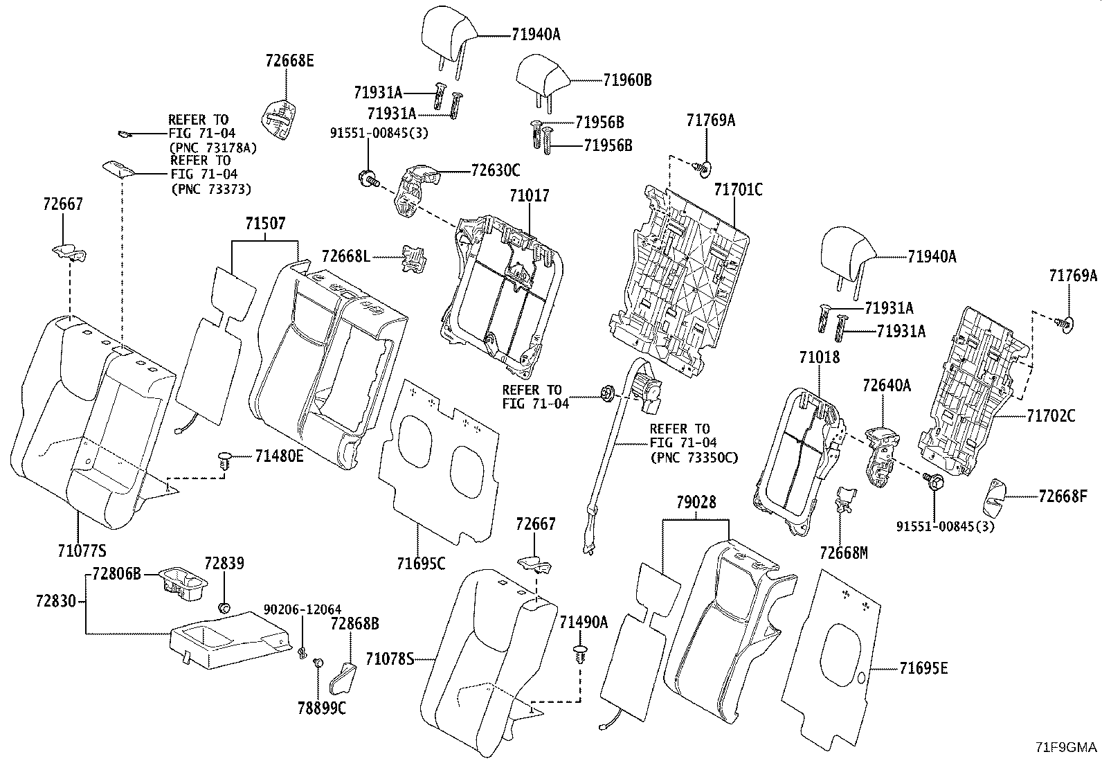 71611-46050 PAD, REAR SEAT CUSHION product image