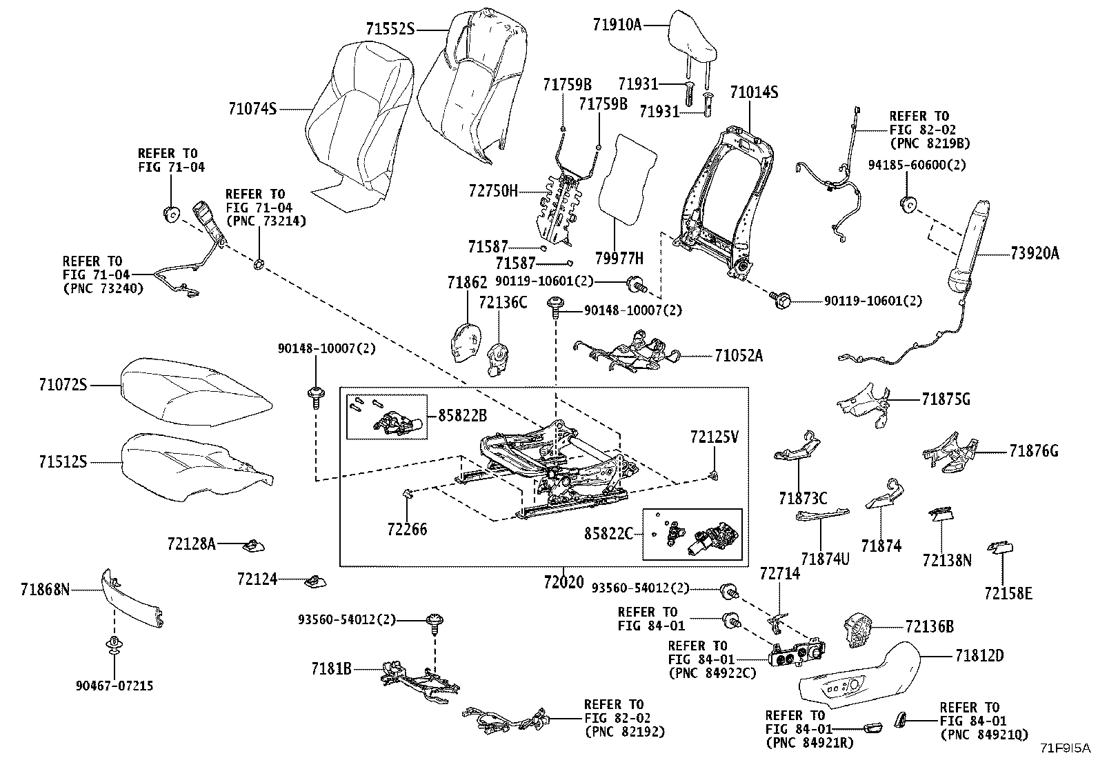 71501-30170 PAD, FRONT SEAT CUSHION, RH(FOR SEPARATE TYPE) product image