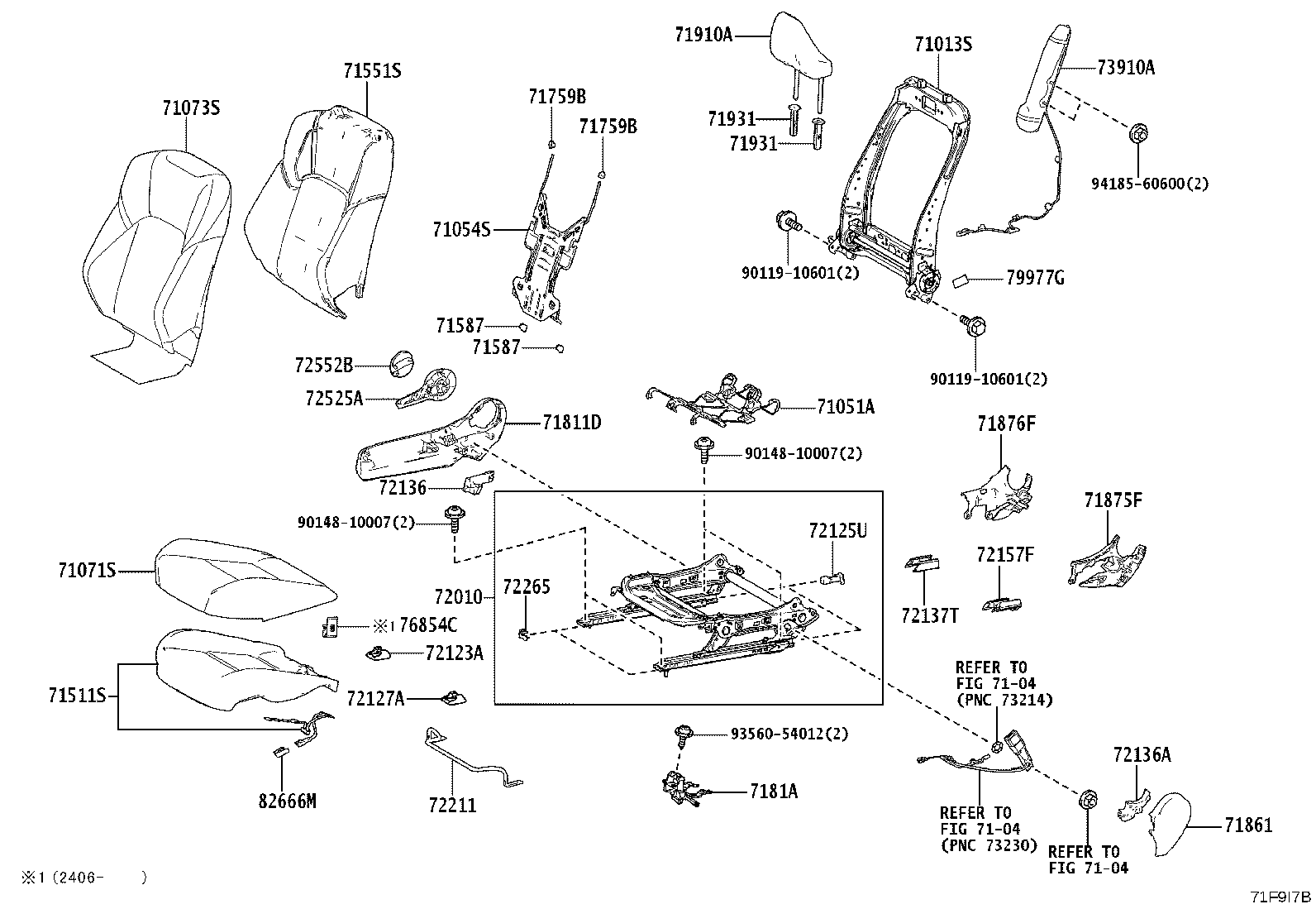 71501-30170 PAD, FRONT SEAT CUSHION, RH(FOR SEPARATE TYPE) product image