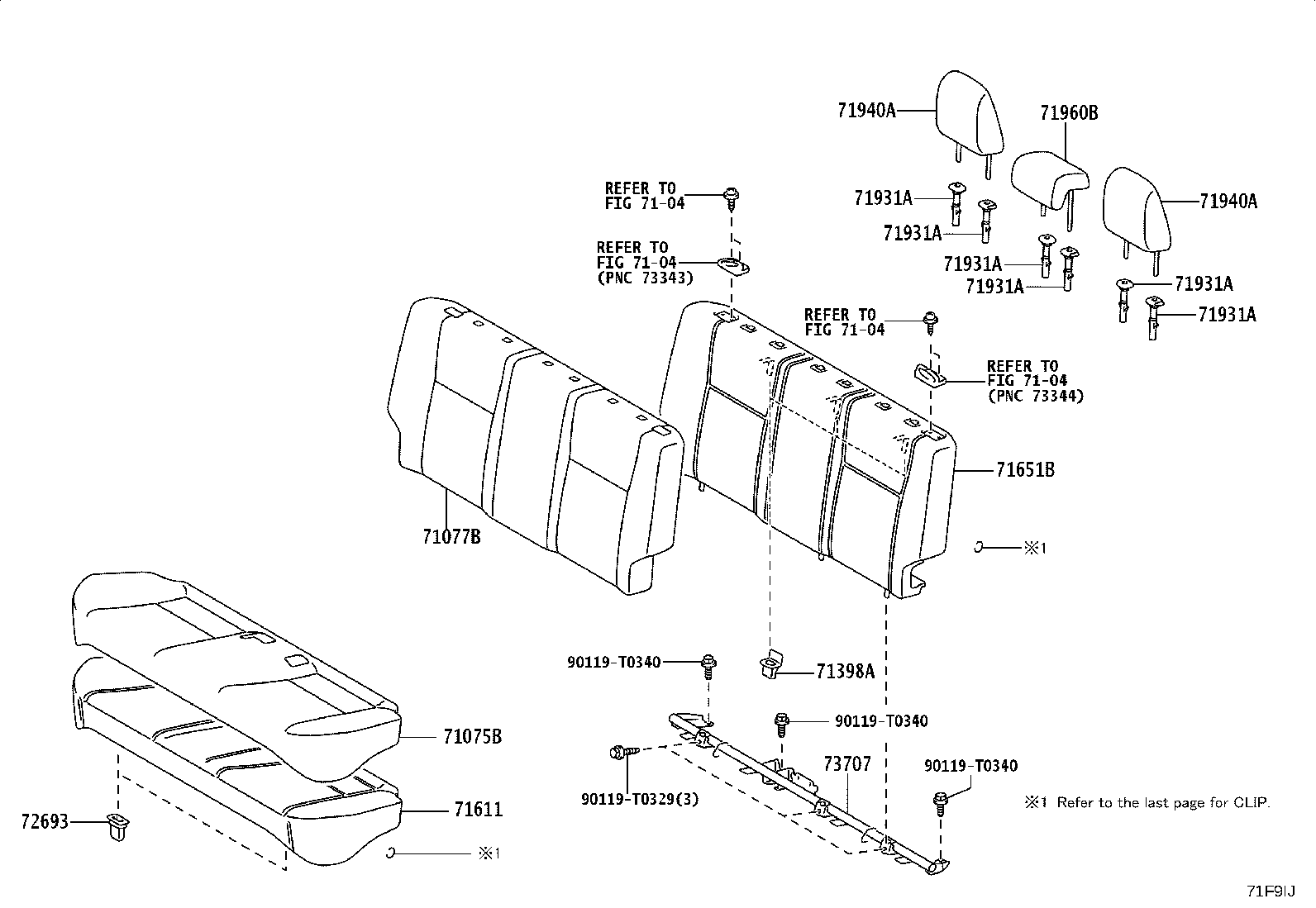 71075-0DR40-A3 COVER, REAR SEAT CUSHION (FOR BENCH TYPE) product image
