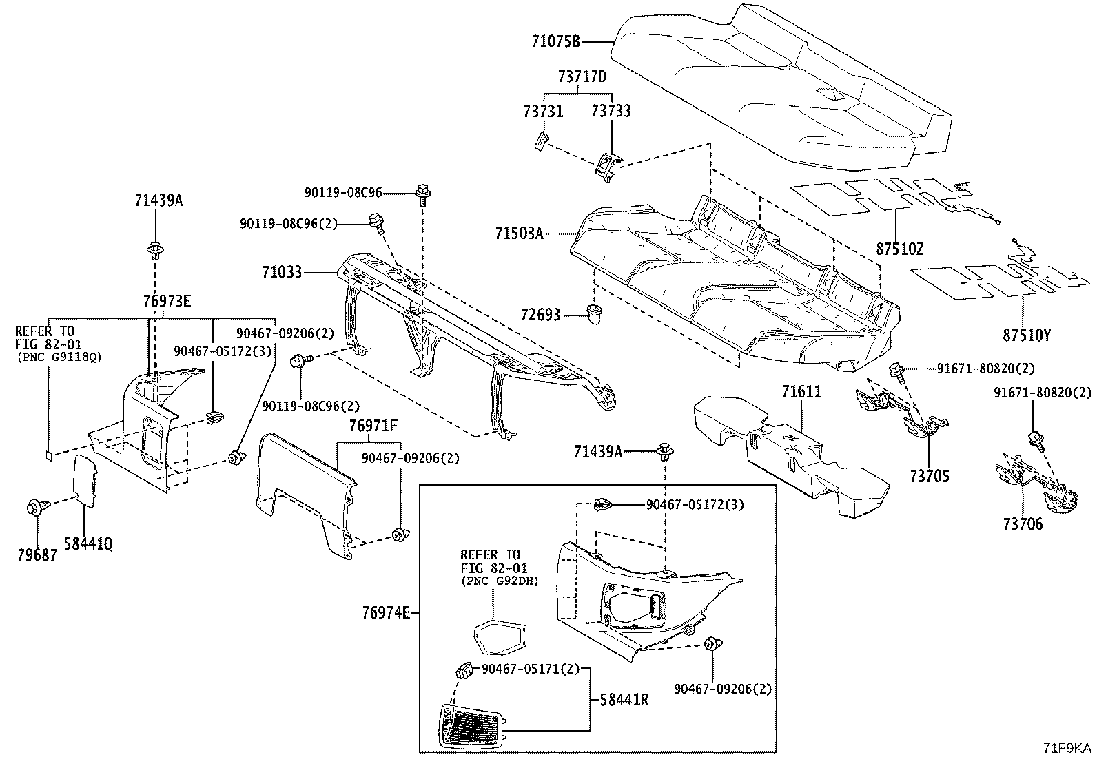 71701-30250-C1 BOARD SUB-ASSY, REAR SEAT BACK, RH product image