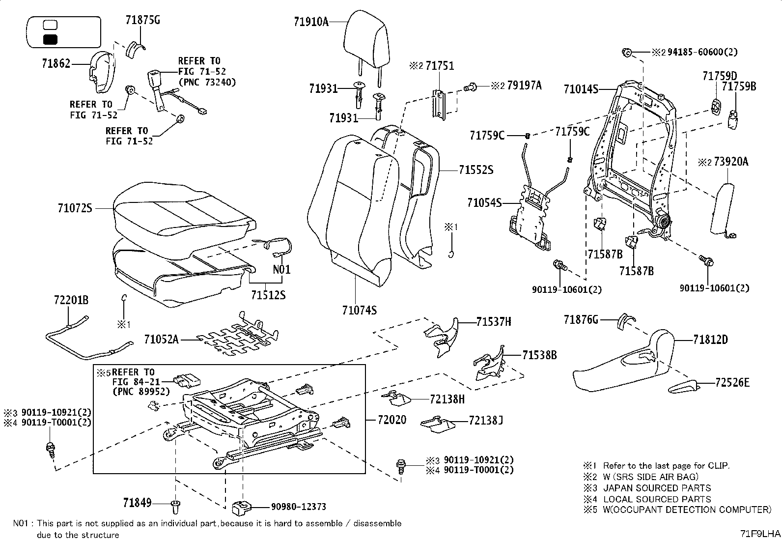 71502-0K291 PAD SUB-ASSY, FRONT SEAT CUSHION, LH product image