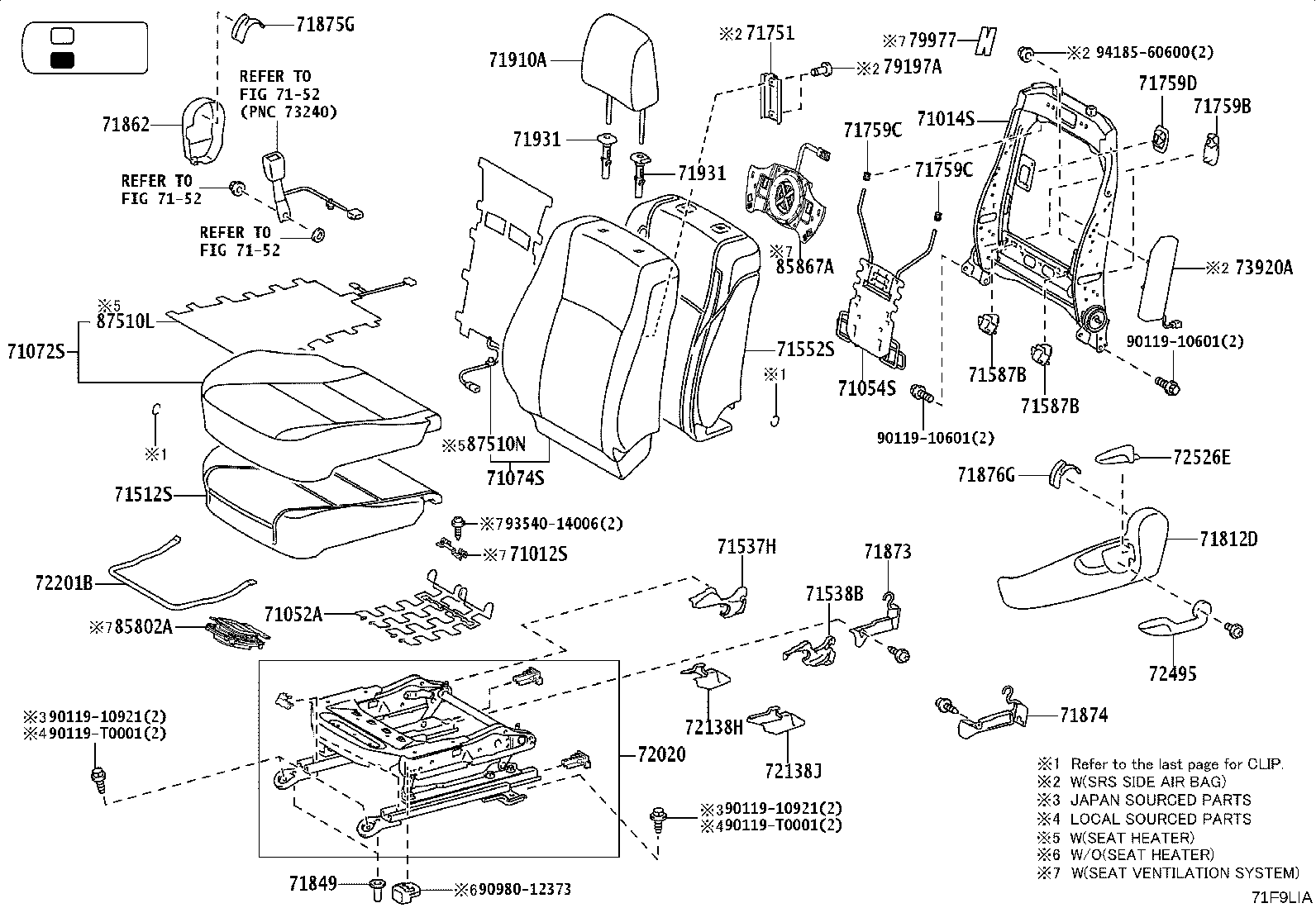 71502-0K291 PAD SUB-ASSY, FRONT SEAT CUSHION, LH product image