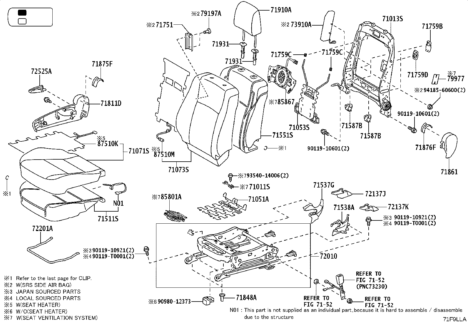 71502-0K291 PAD SUB-ASSY, FRONT SEAT CUSHION, LH product image