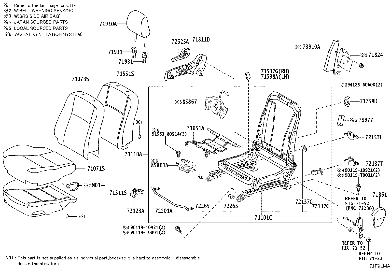 71502-0K291 PAD SUB-ASSY, FRONT SEAT CUSHION, LH product image