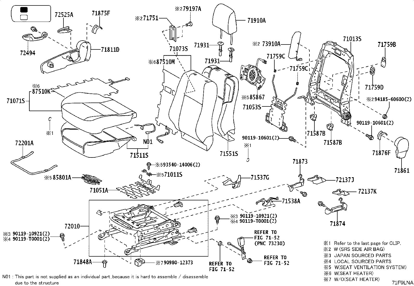 71502-0K291 PAD SUB-ASSY, FRONT SEAT CUSHION, LH product image