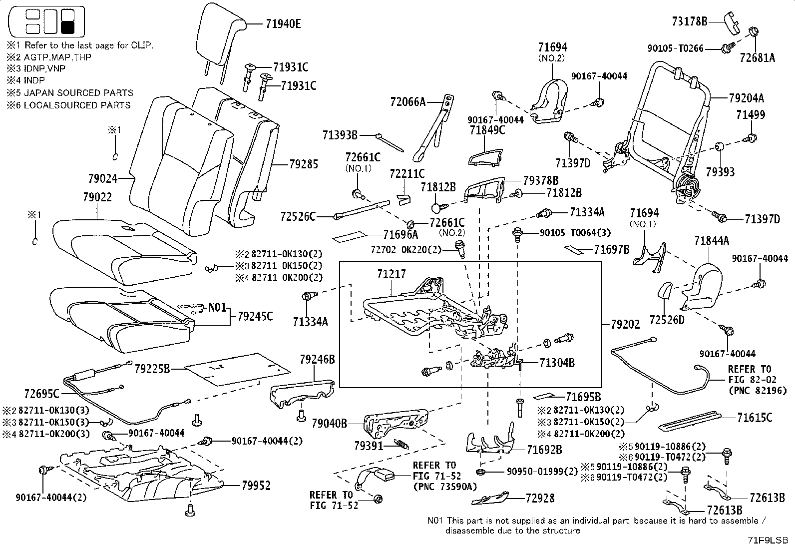 71502-0K291 PAD SUB-ASSY, FRONT SEAT CUSHION, LH product image