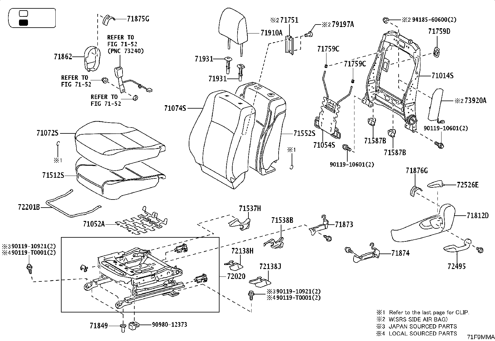 71071-0KX11-C1 COVER, FRONT SEAT CUSHION, RH(FOR SEPARATE TYPE) product image