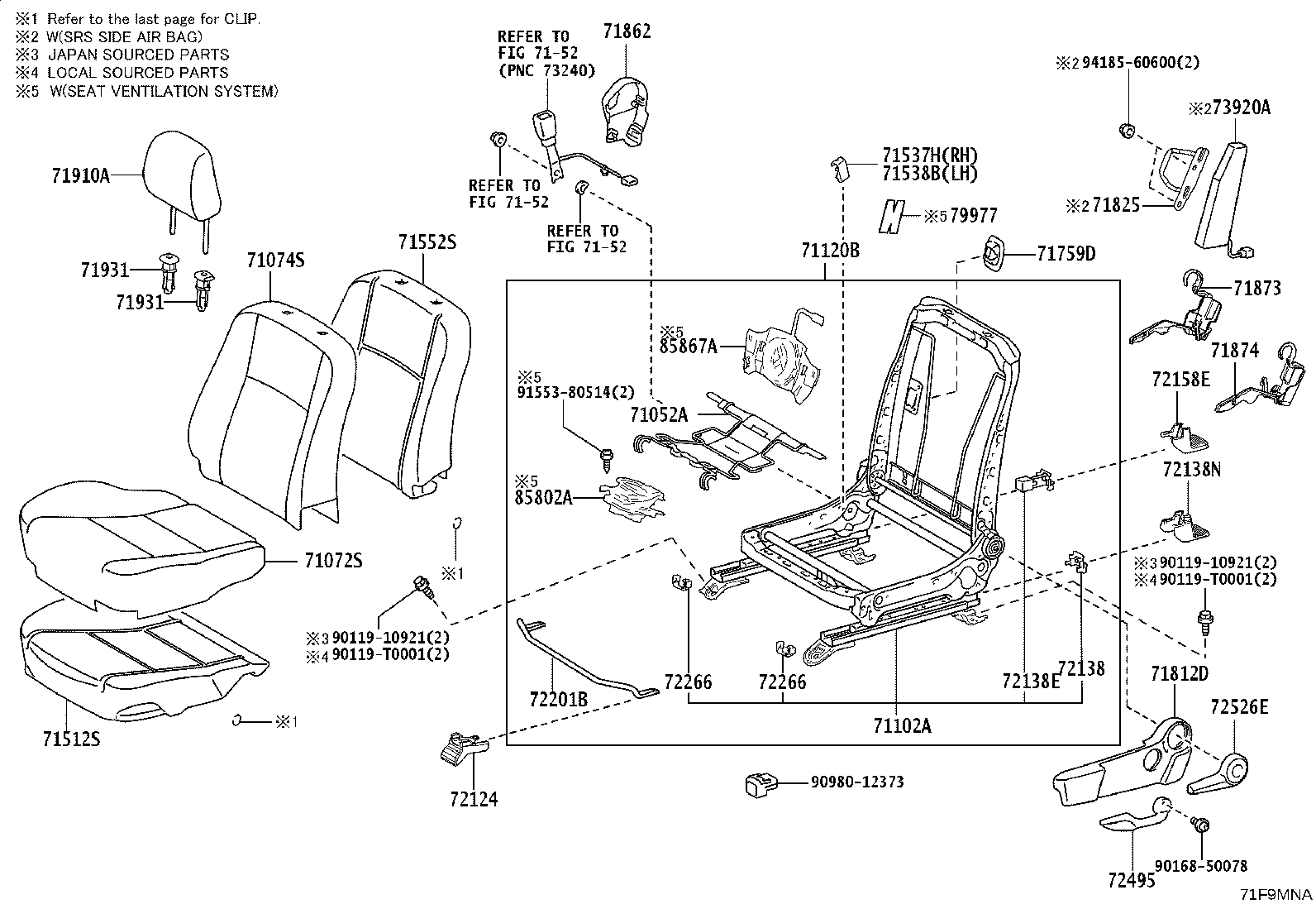 71071-0KX11-C1 COVER, FRONT SEAT CUSHION, RH(FOR SEPARATE TYPE) product image