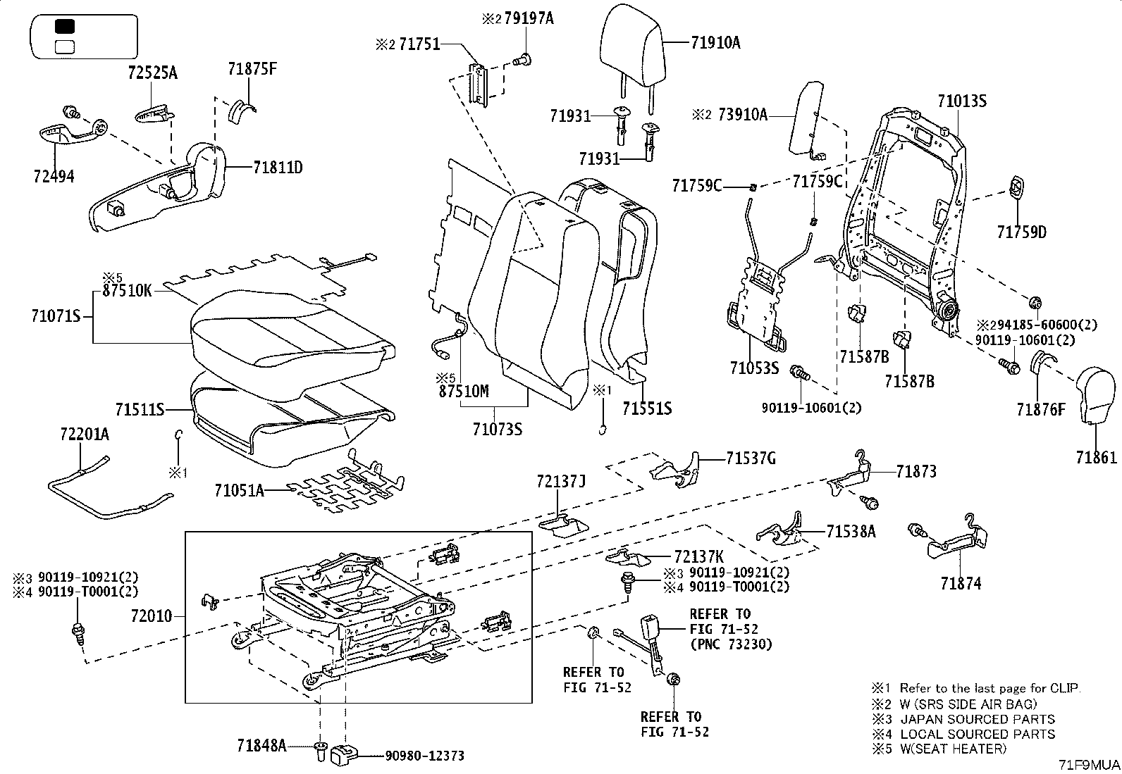 71071-0KX11-C1 COVER, FRONT SEAT CUSHION, RH(FOR SEPARATE TYPE) product image