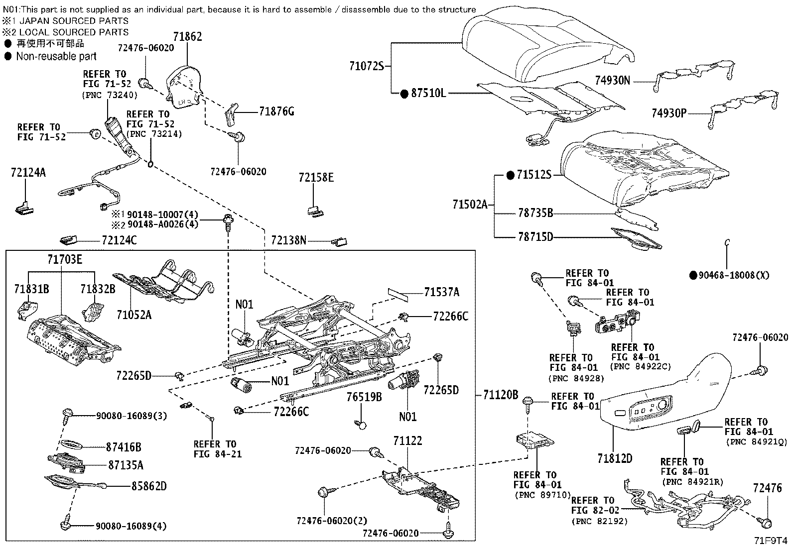 71075-0C620 COVER SUB-ASSY, REAR SEAT CUSHION, RH product image