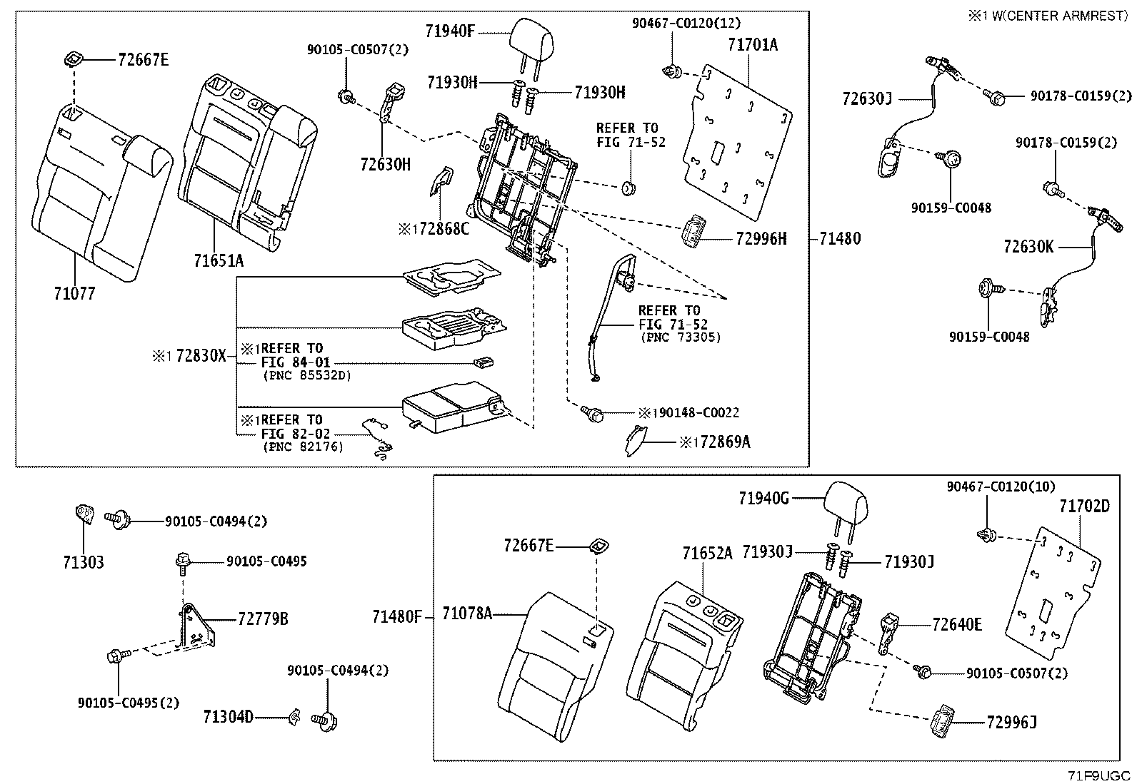 71303-YL010 HINGE SUB-ASSY, REAR SEAT BACK product image