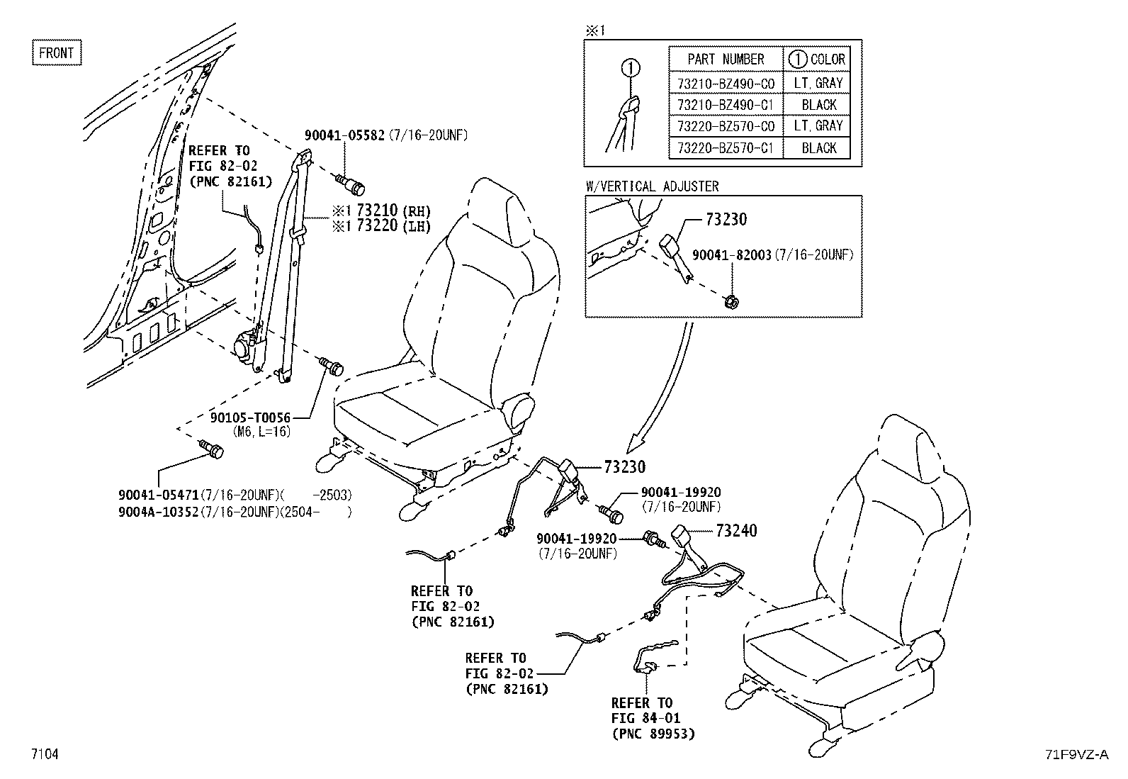 73360-BZ360-C0 BELT ASSY, REAR NO.1 SEAT, OUTER RH product image
