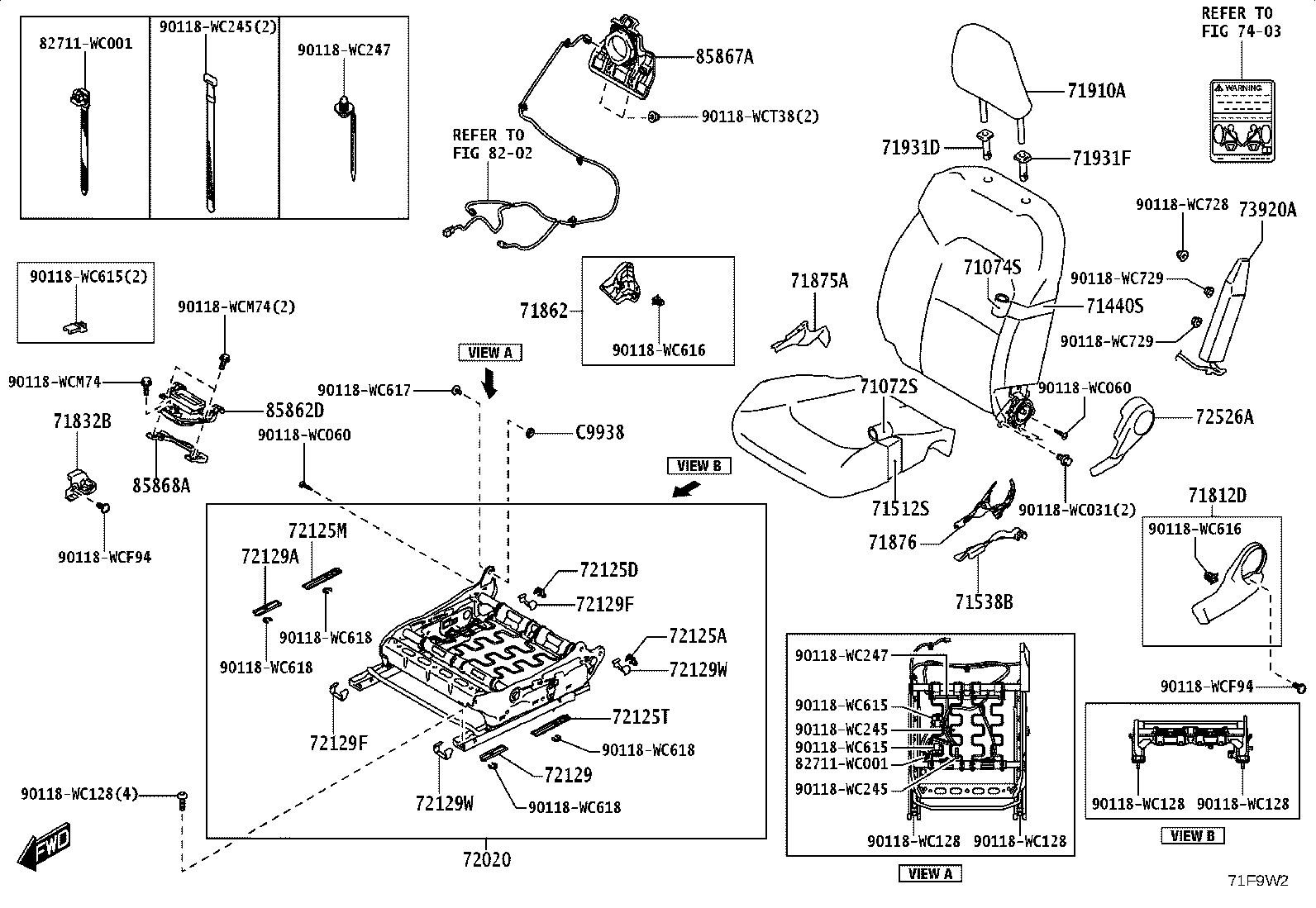 71512-WC014 PAD, FRONT SEAT CUSHION, LH (FOR SEPARATE TYPE) product image