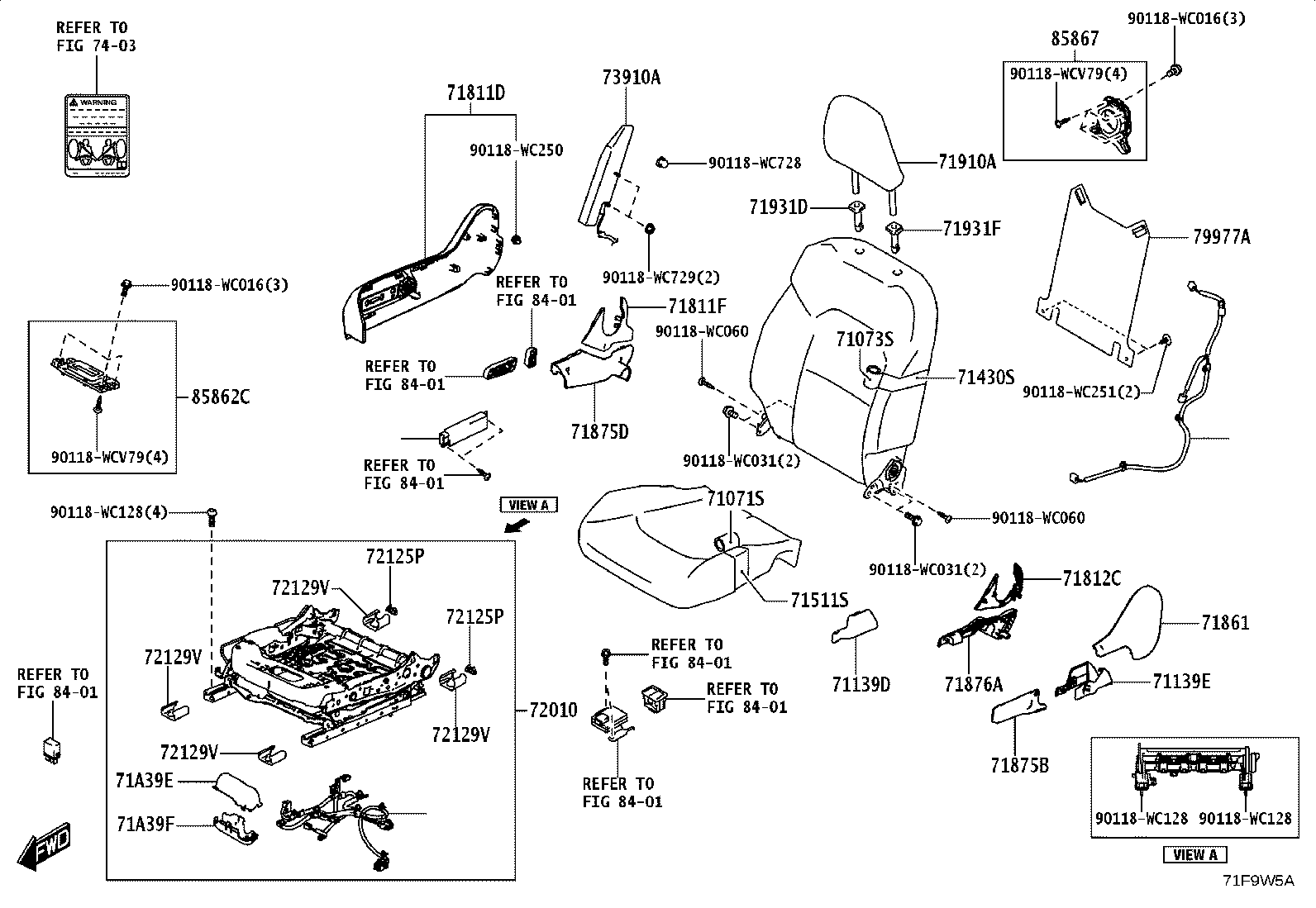71512-WC014 PAD, FRONT SEAT CUSHION, LH (FOR SEPARATE TYPE) product image