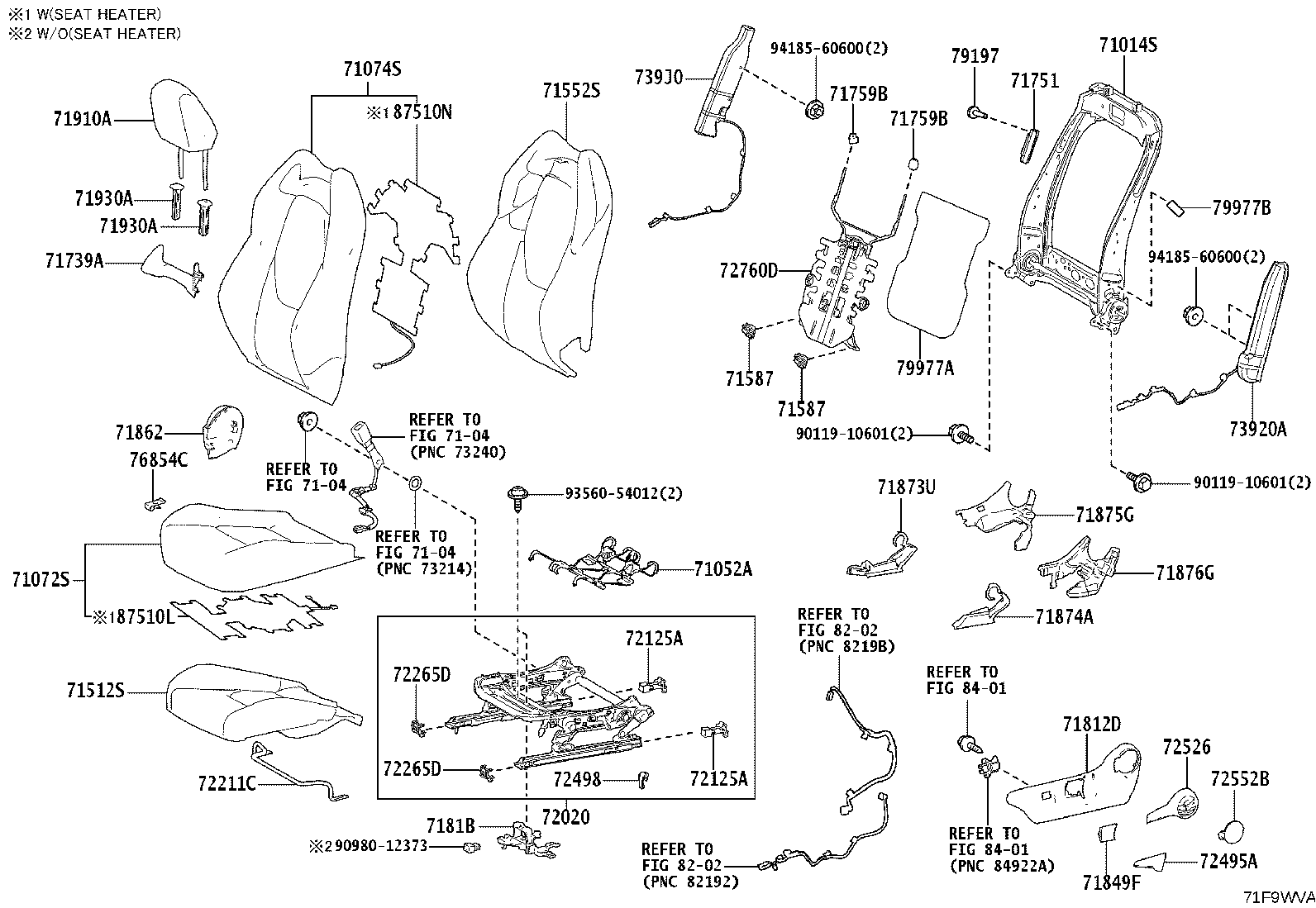 71014-16070 FRAME SUB-ASSY, FRONT SEAT BACK, LH product image
