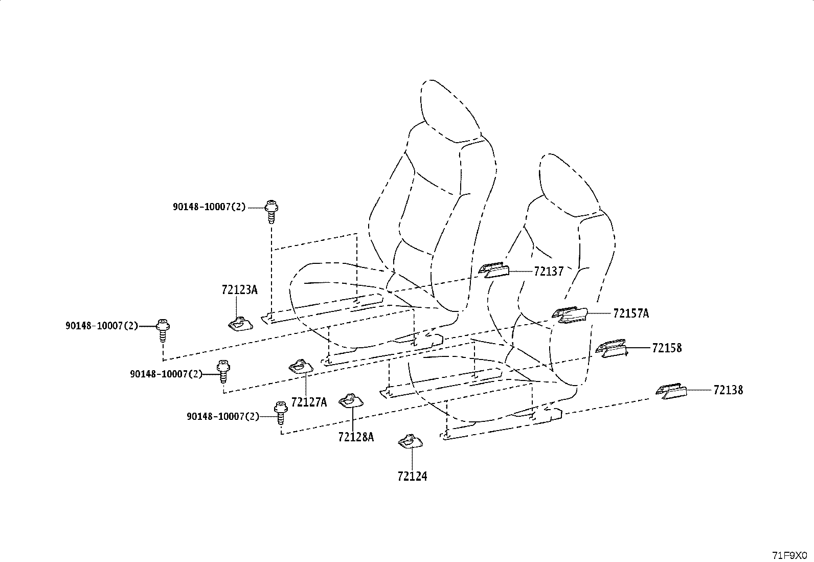 71014-16070 FRAME SUB-ASSY, FRONT SEAT BACK, LH product image