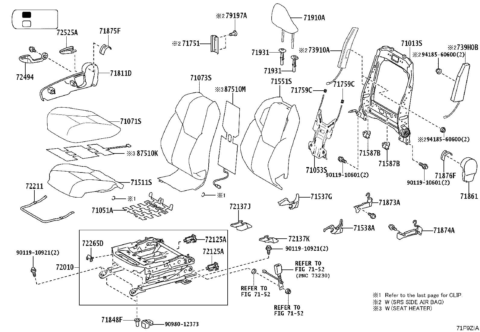 71502-0K830 PAD, FRONT SEAT CUSHION, LH (FOR SEPARATE TYPE) product image