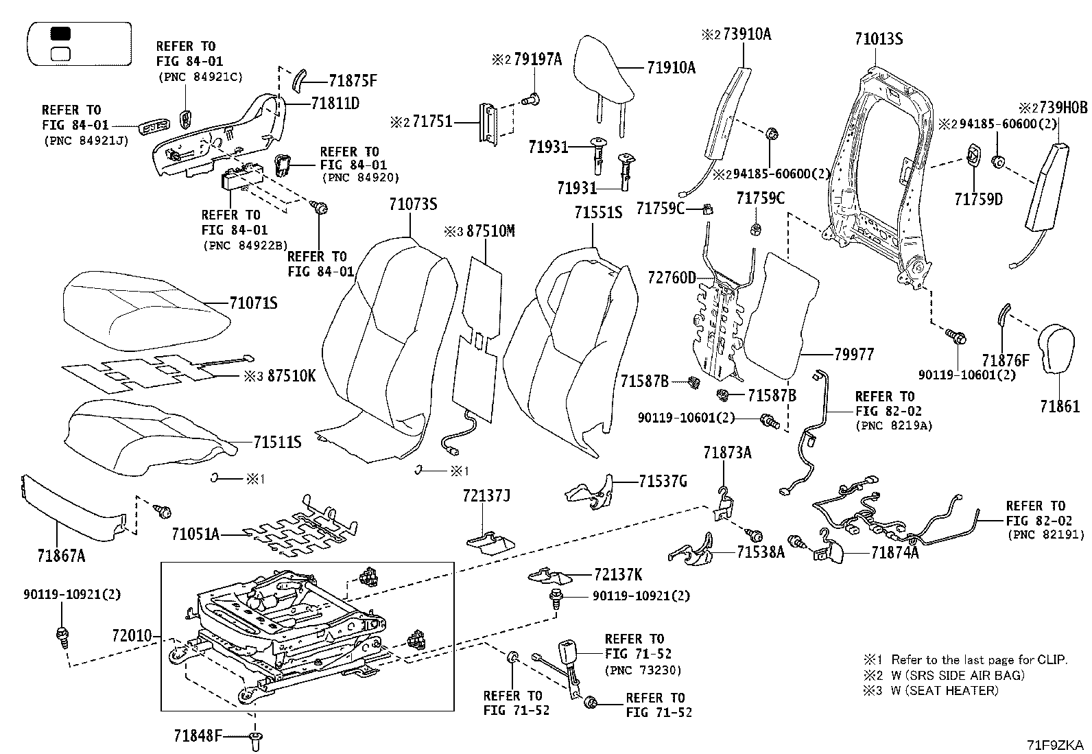 71502-0K830 PAD, FRONT SEAT CUSHION, LH (FOR SEPARATE TYPE) product image