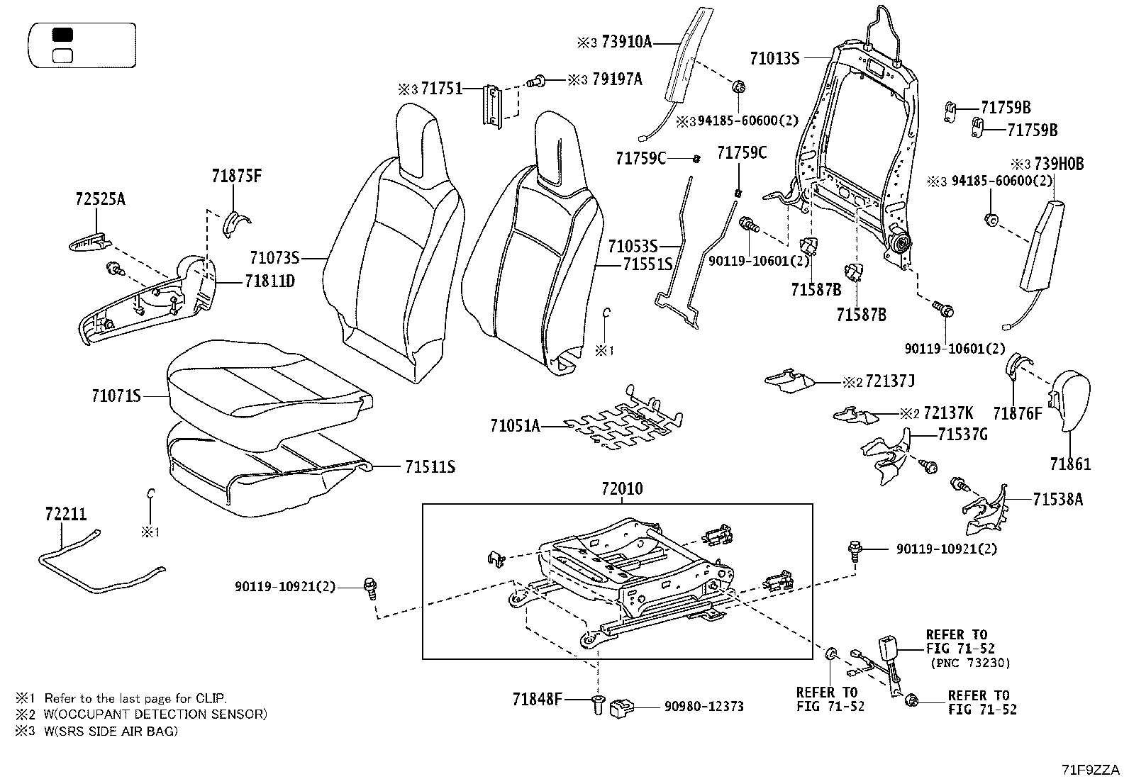 71014-0KA90 FRAME SUB-ASSY, FRONT SEAT BACK, LH product image