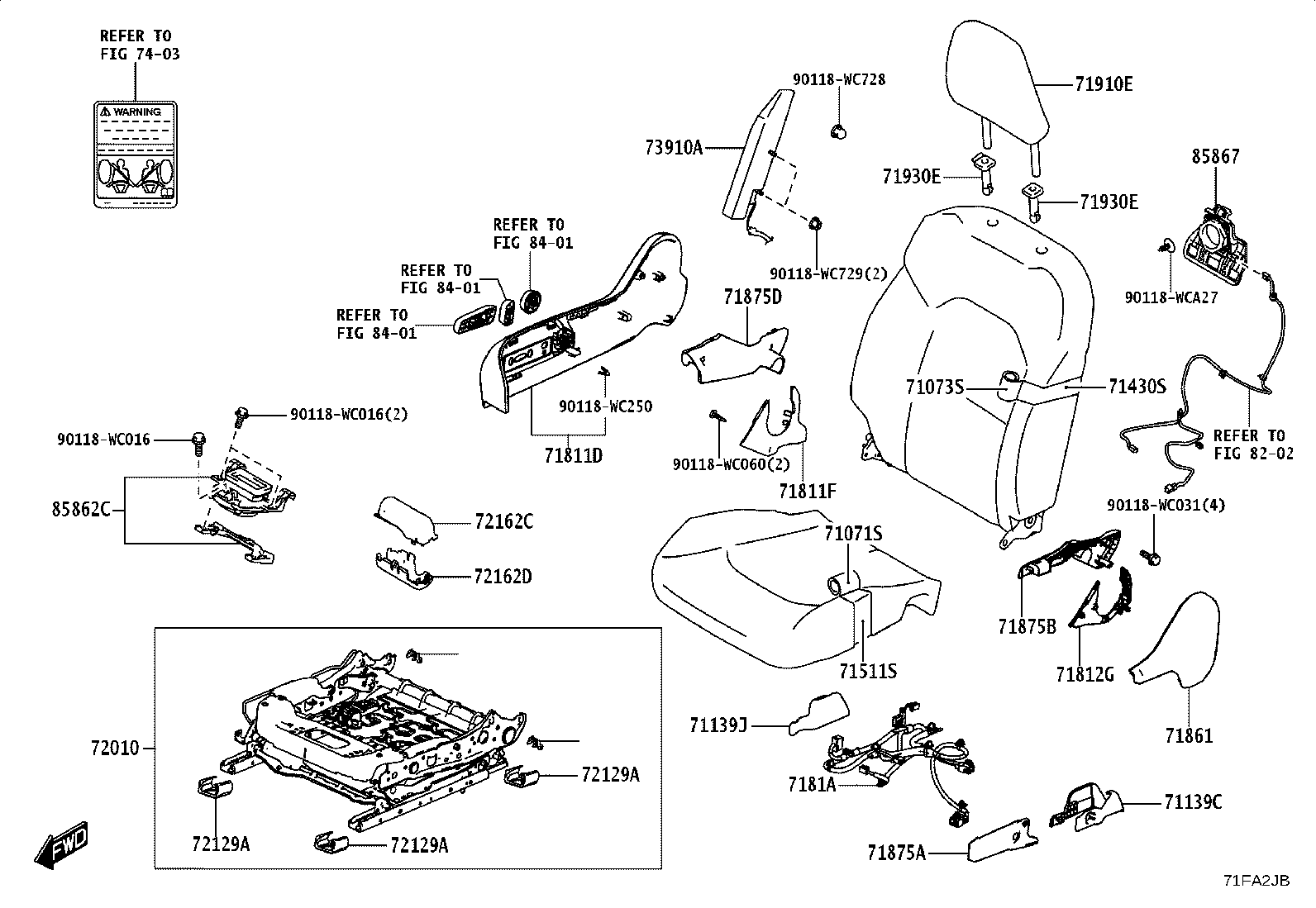 71511-WC005 PAD, FRONT SEAT CUSHION, RH(FOR SEPARATE TYPE) product image