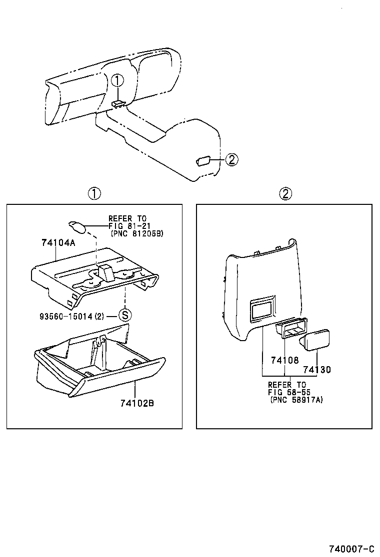 74108-20090 RETAINER SUB-ASSY, REAR ASH RECEPTACLE product image