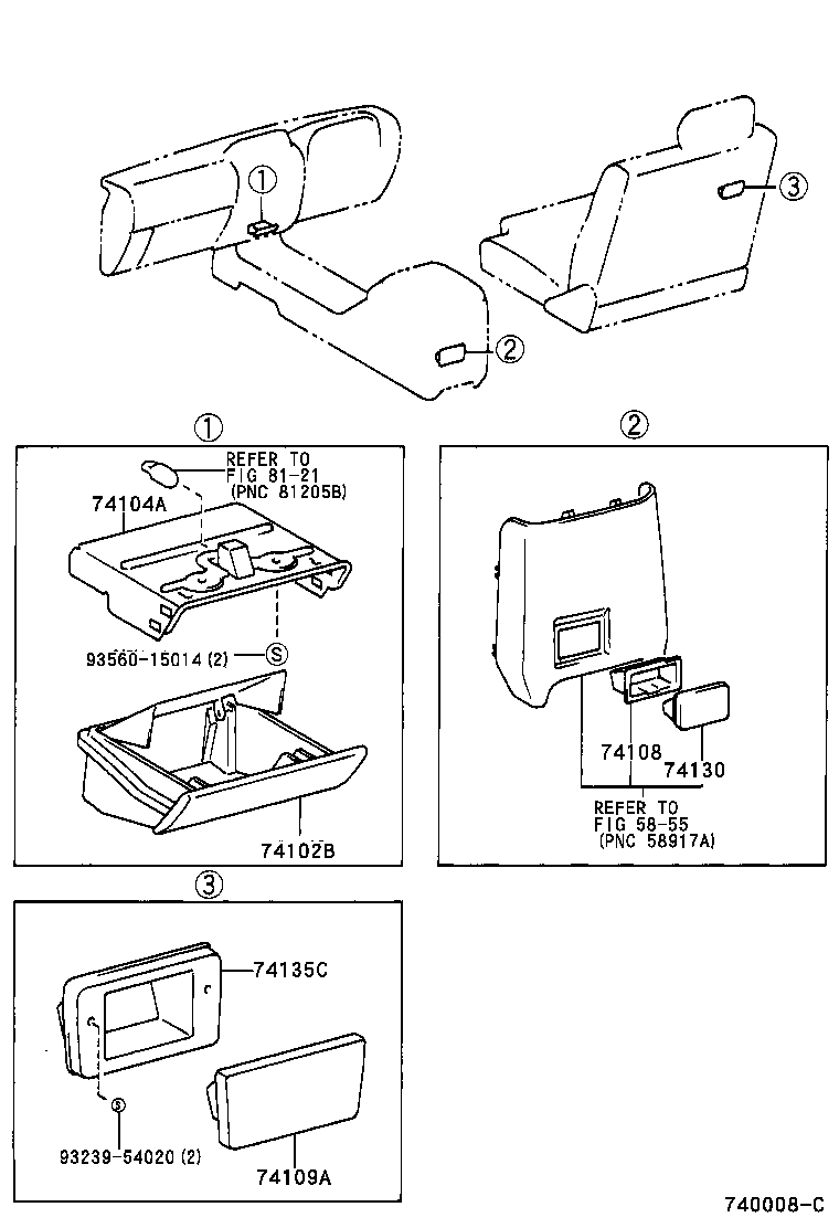 74135-60020-B0 RETAINER, ASH RECEPTACLE product image