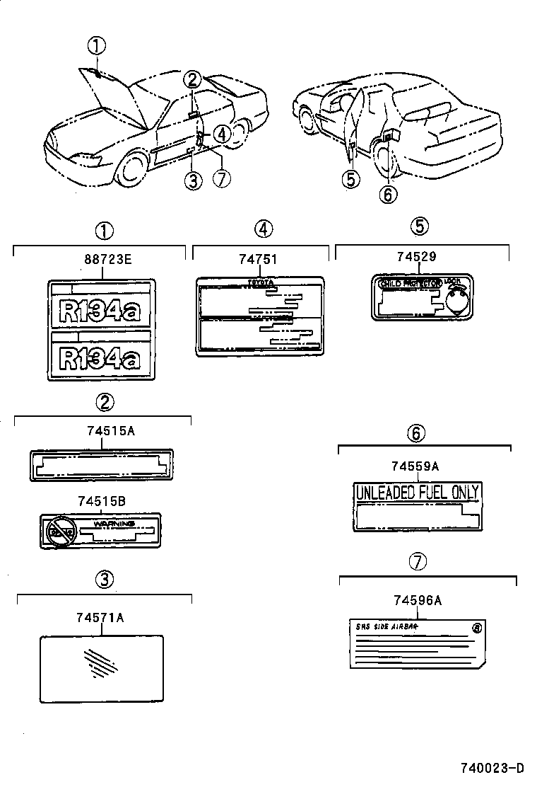 Toyota 88723-06040 LABEL, COOLER SERVICE CAUTION