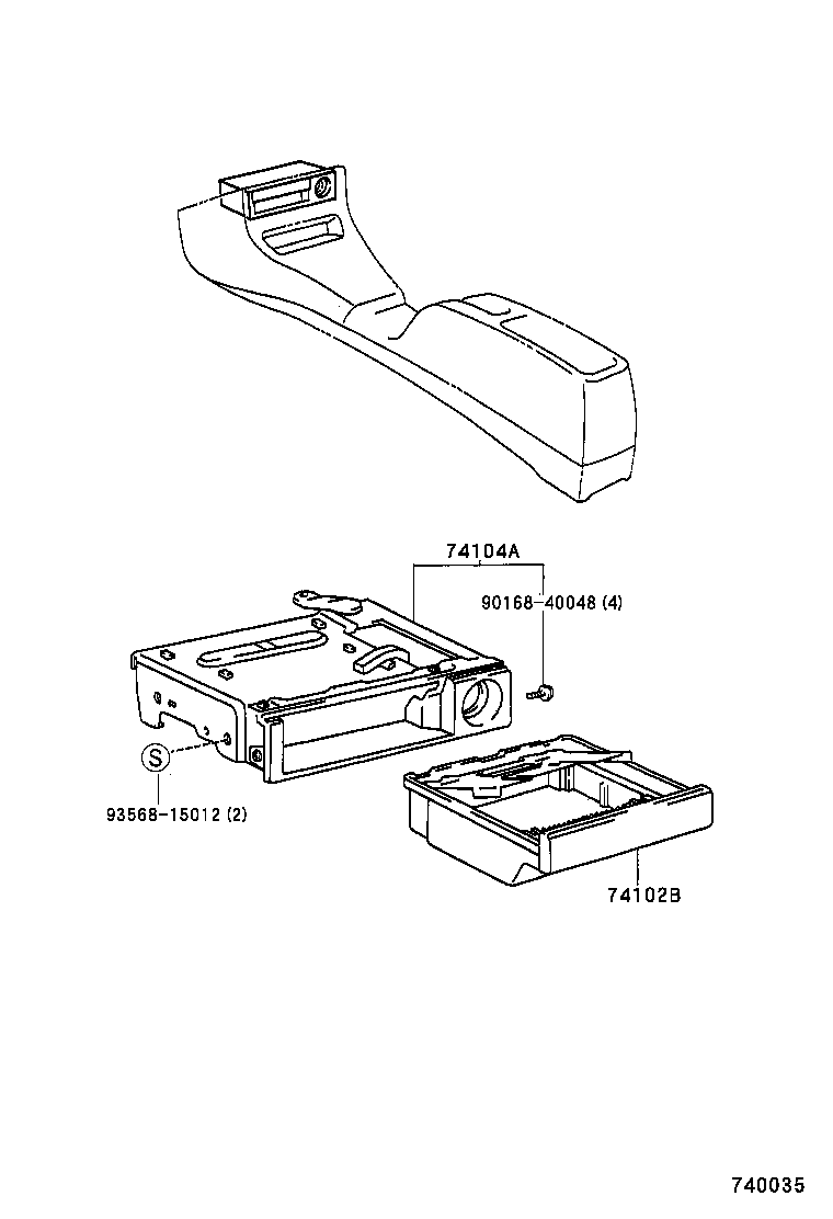 74102-16050-C0 BOX SUB-ASSY, FRONT ASH RECEPTACLE product image