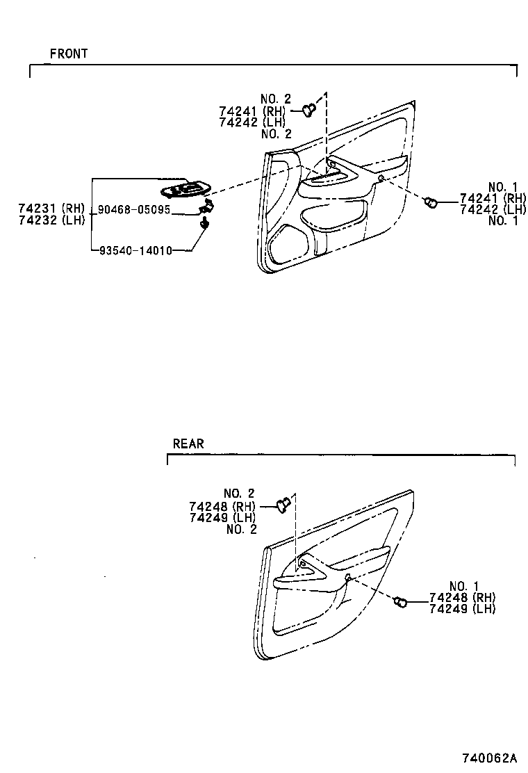 74232-33150 PANEL, FRONT ARMREST BASE, UPPER LH product image