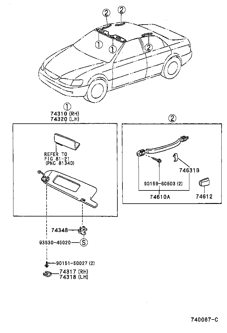 Toyota 74348-22020-B7 HOLDER, VISOR