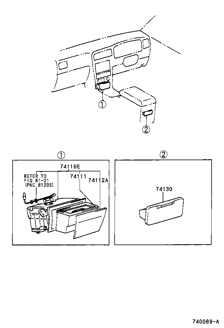 74112-22110 DOOR, FRONT ASH RECEPTACLE product image