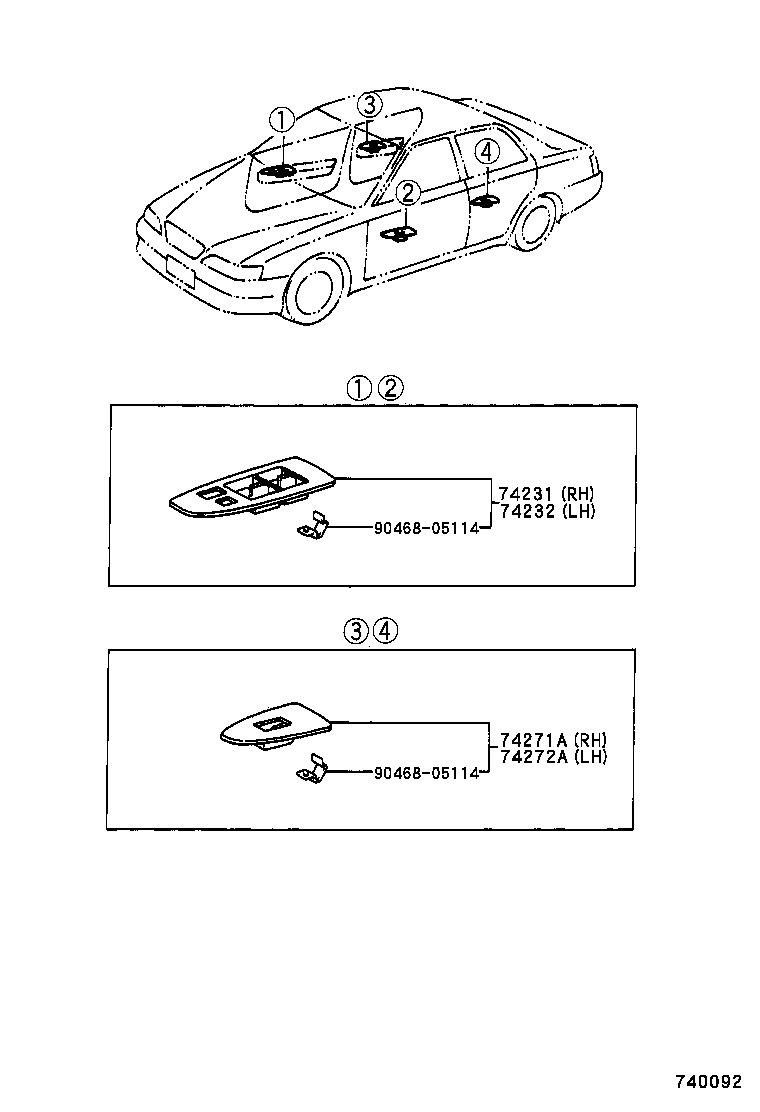 74232-22230 PANEL, FRONT ARMREST BASE, UPPER LH product image