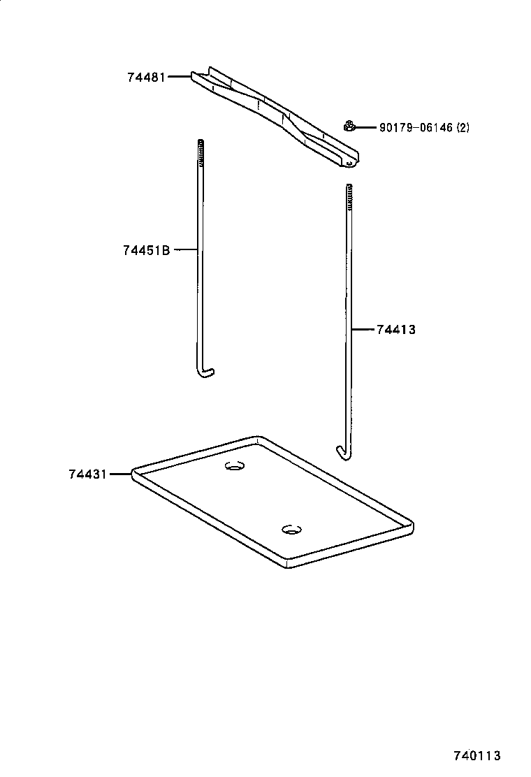 74451-0A010 BOLT, BATTERY CLAMP product image
