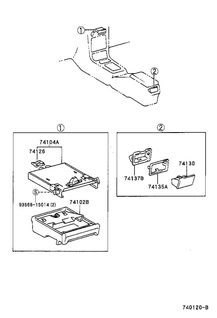 74102-13010-B0 BOX SUB-ASSY, FRONT ASH RECEPTACLE product image