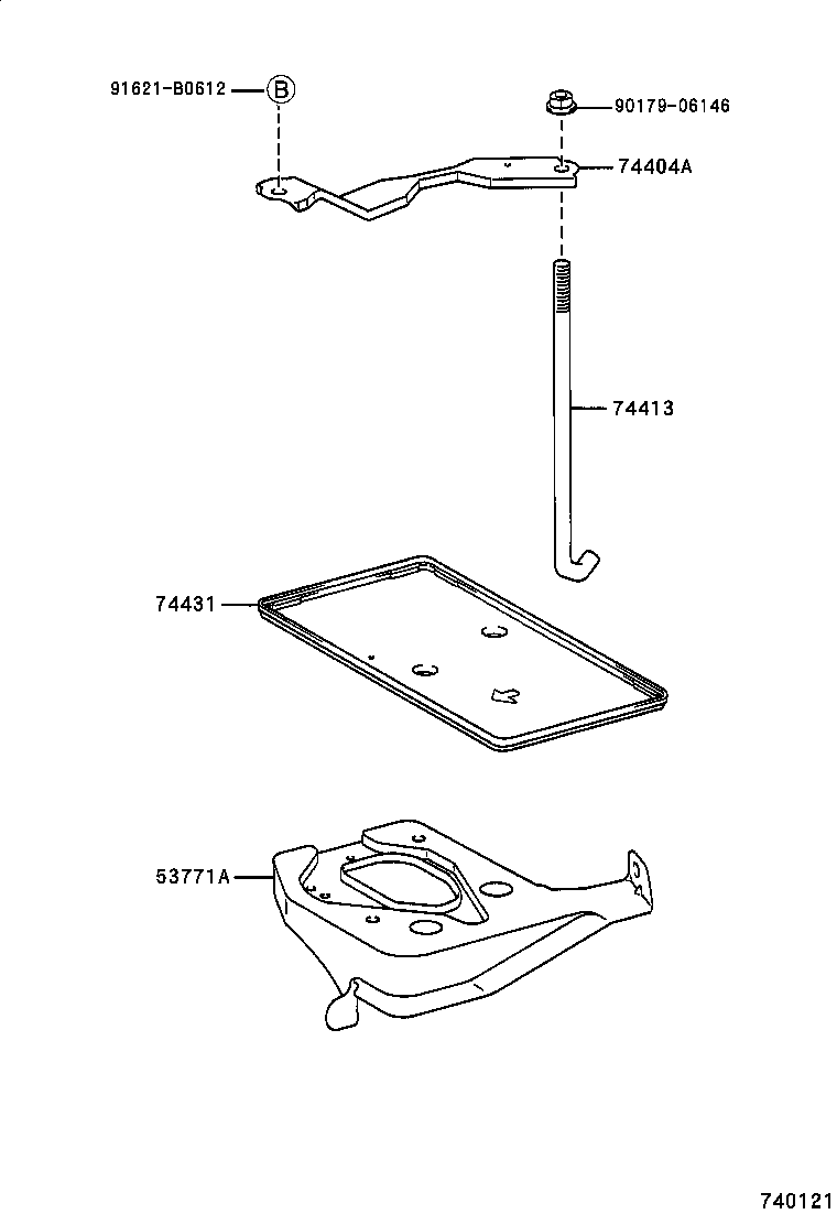 74404-13020 CLAMP SUB-ASSY, BATTERY product image