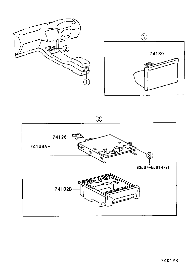 74109-02010-B0 RECEPTACLE ASSY, REAR ASH product image