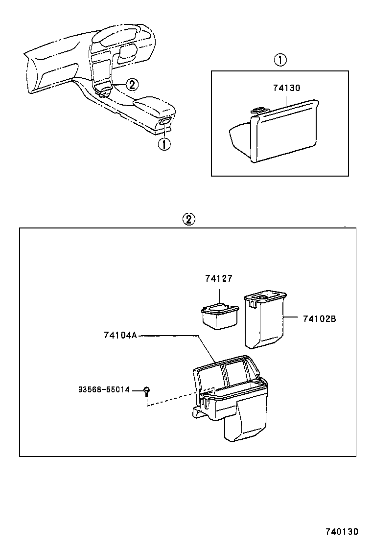 74102-02010-C0 BOX SUB-ASSY, FRONT ASH RECEPTACLE product image