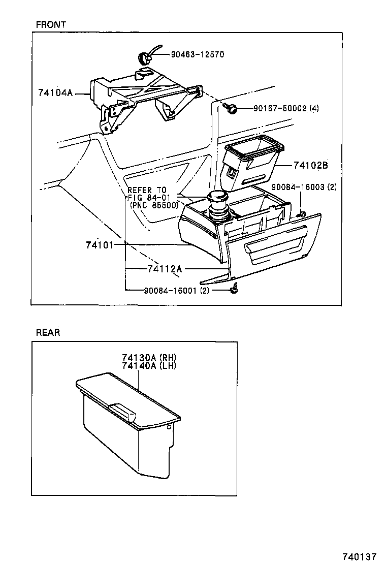 74102-AC010 BOX SUB-ASSY, FRONT ASH RECEPTACLE product image
